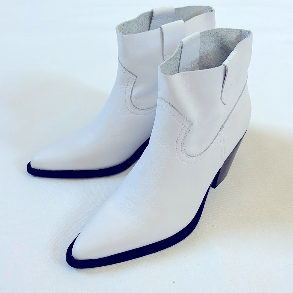 white cowboy bootie